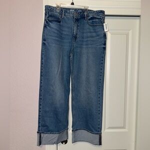 NWT Old Navy Sky High Cuffed Wide Leg Jeans, size 16